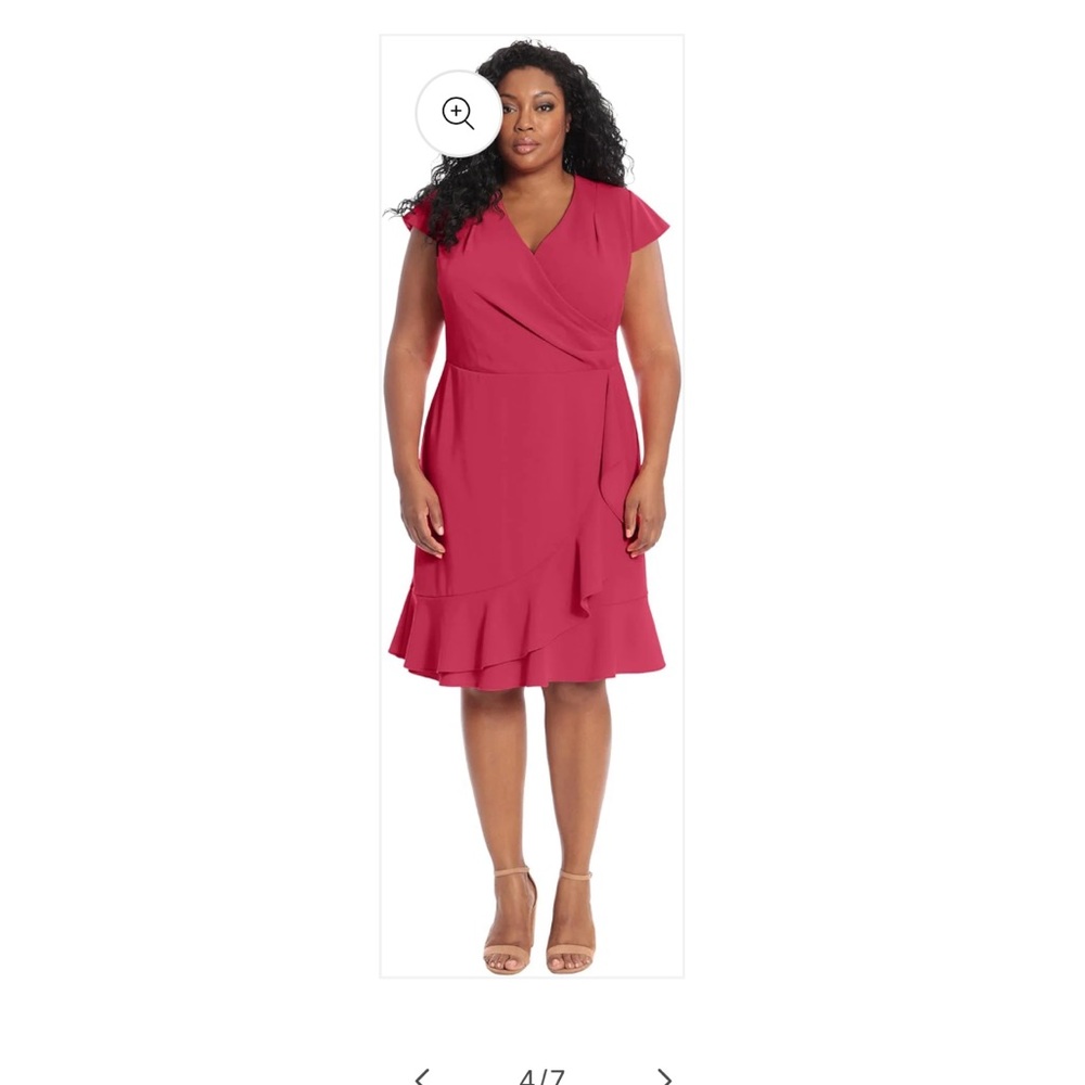 London Times Women's Vibrant Pink Midi Dress